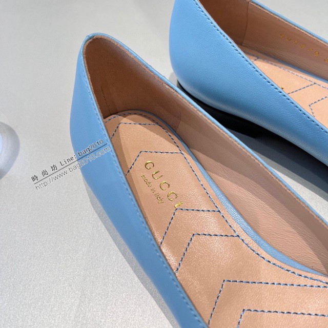 gucci頂級版本女士單鞋平底鞋 古馳2022春季最新款雙G平底芭蕾舞 dx2807